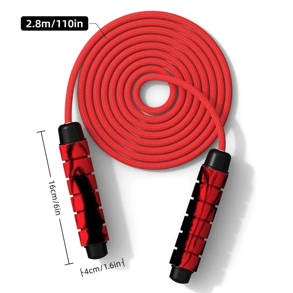 Tangle-Free Weighted Jump Rope with Ball Bearings, Adjustable Length