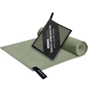 Quick-Dry Microfiber Towel with Carry Bag, 2 Sizes, 3 Colors