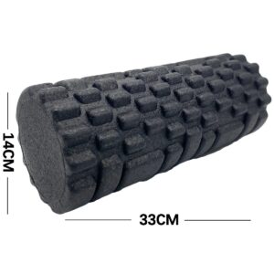 Textured EPP Foam Roller, 33 cm, Black, for Stretching and Warm-Up