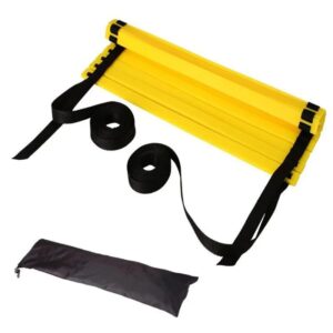 Nylon Speed Agility Ladder with Carry Bag, 2 m, 4 Rungs, Yellow