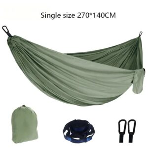 Portable Nylon Camping Hammock with Tree Straps and Carabiners