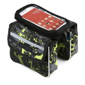 Top Tube Bike Bag with Touch-Screen Phone Window, Rain-Resistant