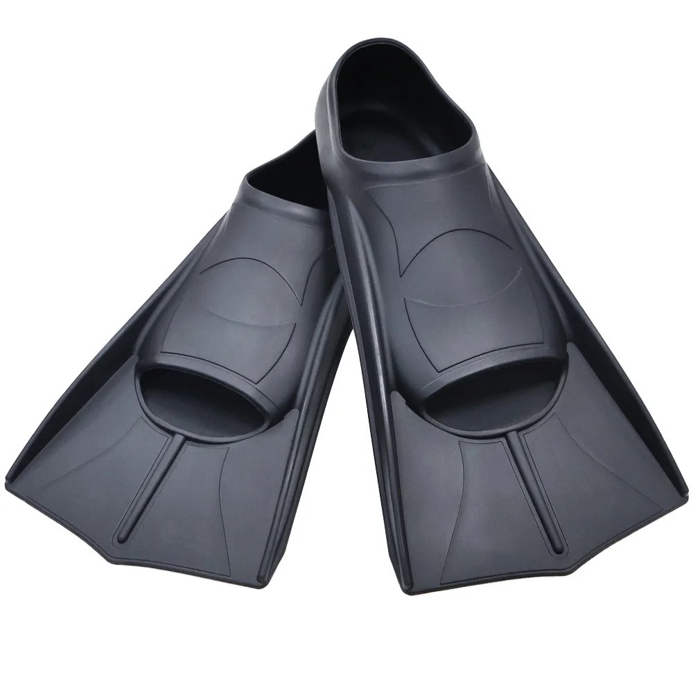 Short Silicone Swim Training Fins, Adult Sizes S to XL - Image 2